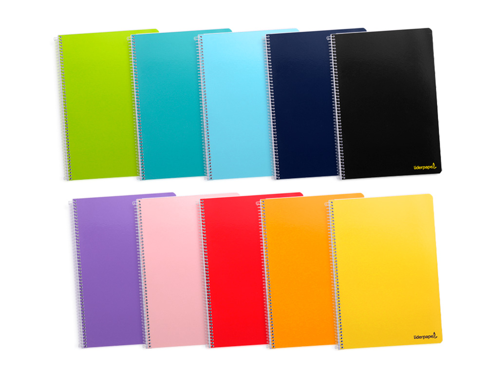 CUADERNO ESPIRAL LIDERPAPEL A4 MICRO SMART TAPA BLANDA 80H60GR CUADRO 5MM DOBLE MARGEN 4 TALADROS COLORES SURTIDOS
