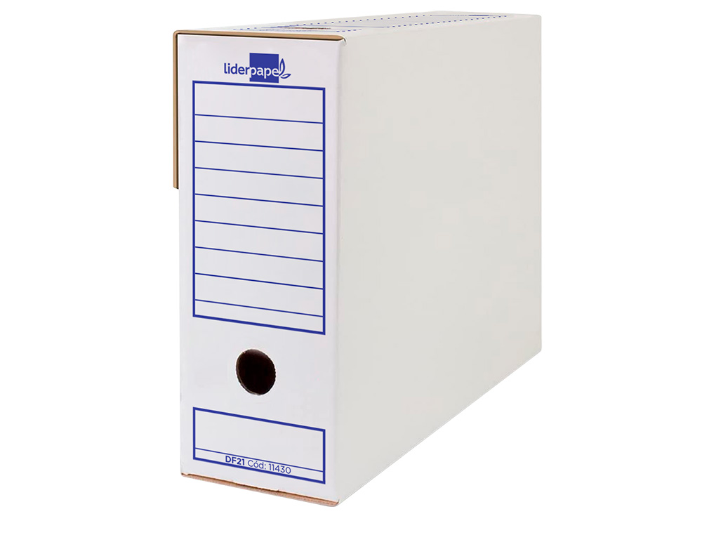 CAJA ARCHIVO DEFINITIVO LIDERPAPEL ECOUSE CARTON 100% RECICLADO 104 FOLIO 365X251X100MM 325G/M2