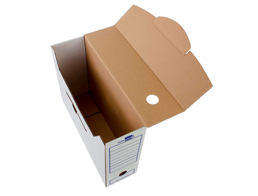 CAJA ARCHIVO DEFINITIVO LIDERPAPEL ECOUSE CARTON 100% RECICLADO FOLIO PROLONGADO 388X275X116MM 325G/M2