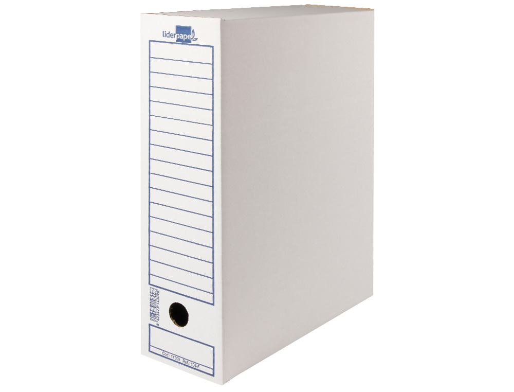CAJA ARCHIVO DEFINITIVO LIDERPAPEL ECOUSE CARTON 100% RECICLADO FOLIO PROLONGADO 388X275X116MM 325G/M2