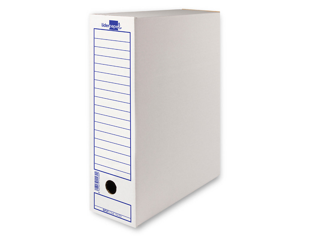 CAJA ARCHIVO DEFINITIVO LIDERPAPEL ECOUSE CARTON 100% RECICLADO FOLIO PROLONGADO 388X275X116MM 325G/M2