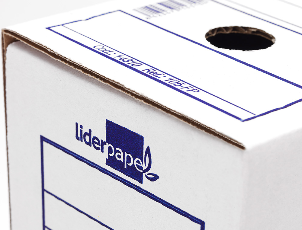 CAJA ARCHIVO DEFINITIVO LIDERPAPEL ECOUSE CARTON 100% RECICLADO FOLIO PROLONGADO 388X275X116MM 325G/M2