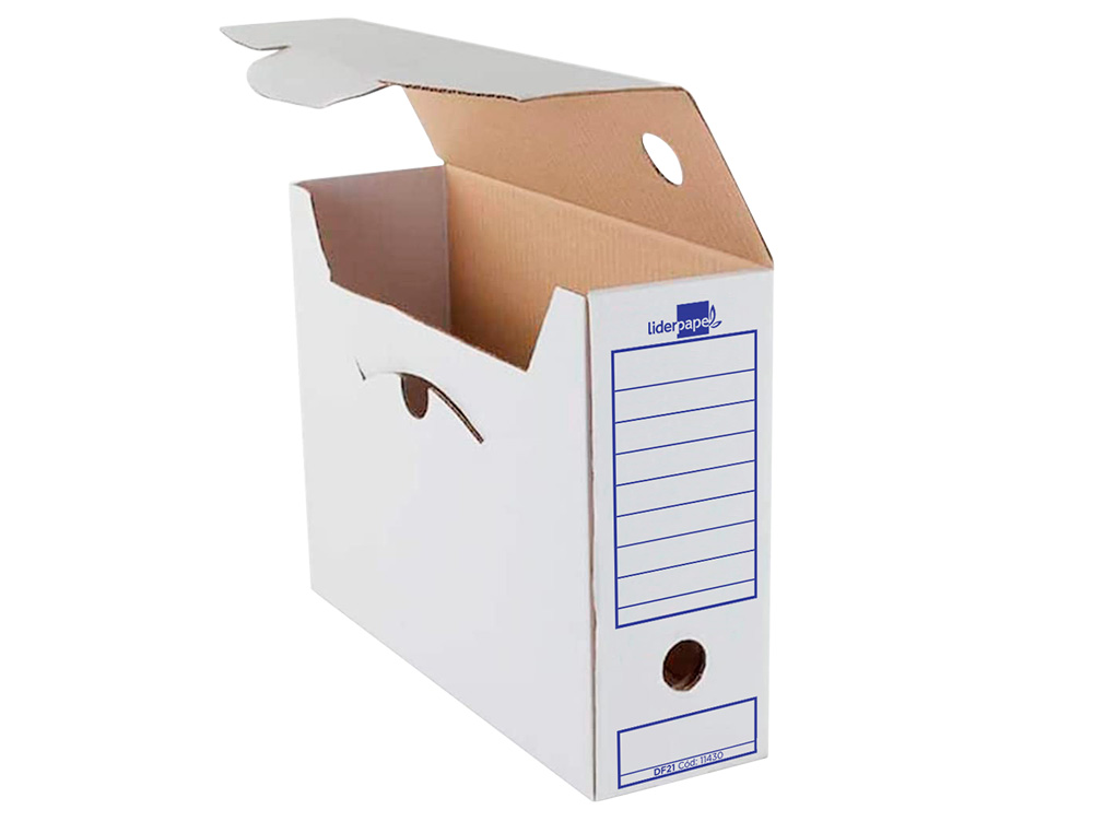 CAJA ARCHIVO DEFINITIVO LIDERPAPEL ECOUSE CARTON 100% RECICLADO FOLIO PROLONGADO 388X275X116MM 325G/M2