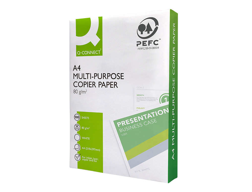PAPEL FOTOCOPIADORA Q-CONNECT ECONOMY DIN A4 80 GRAMOS PAQUETE DE 500 HOJAS