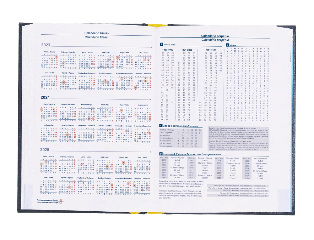 AGENDA ENCUADERNADA LIDERPAPEL CORFU 15X21 CM 2024 DIA PAGINA COLOR AZUL PAPEL 60 GR