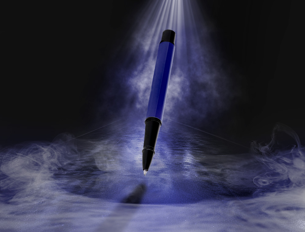 BOLIGRAFO BELIUS TURBO ALUMINIO COLOR AZUL Y NEGRO TINTA AZUL CAJA DE DISEO