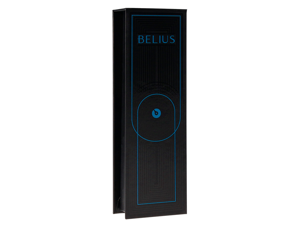 BOLIGRAFO BELIUS TURBO ALUMINIO COLOR AZUL Y NEGRO TINTA AZUL CAJA DE DISEO