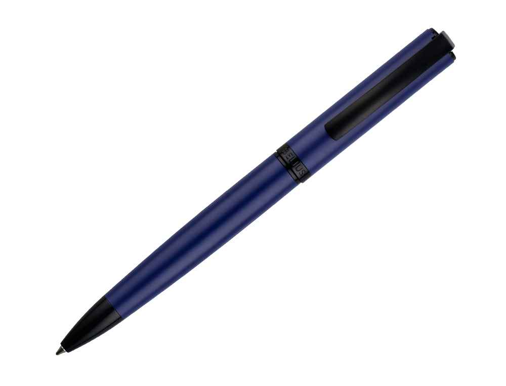 BOLIGRAFO BELIUS TURBO ALUMINIO COLOR AZUL Y NEGRO TINTA AZUL CAJA DE DISEO