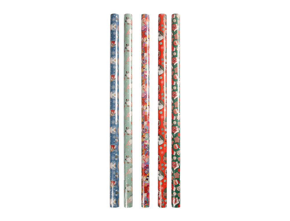 PAPEL DE REGALO LIDERPAPEL NAVIDAD ROLLO ANCHO 70 CM LONGITUD 2 MT GRAMAJE 60 GR DISEOS SURTIDOS