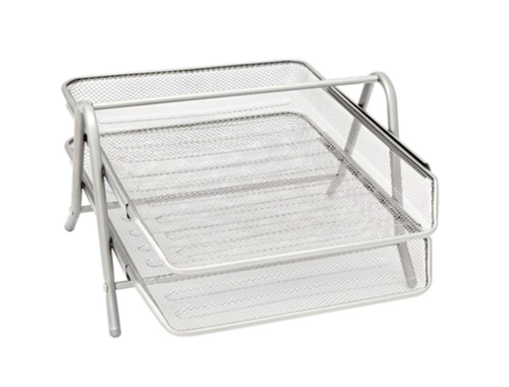 BANDEJA SOBREMESA METALICA Q-CONNECT REJILLA GXA100 PLATA 2 BANDEJAS MOVIBLES 300X185X350 MM