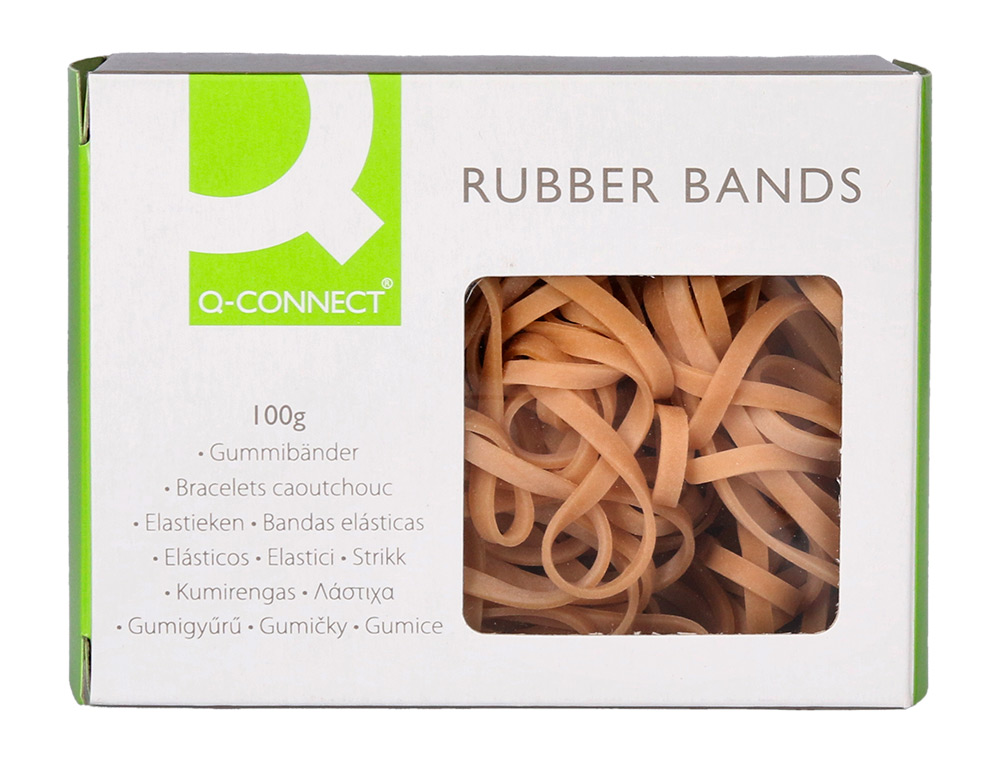 GOMILLAS ELASTICAS Q-CONNECT 100 GR NUMERO 33 90 X 3 MM