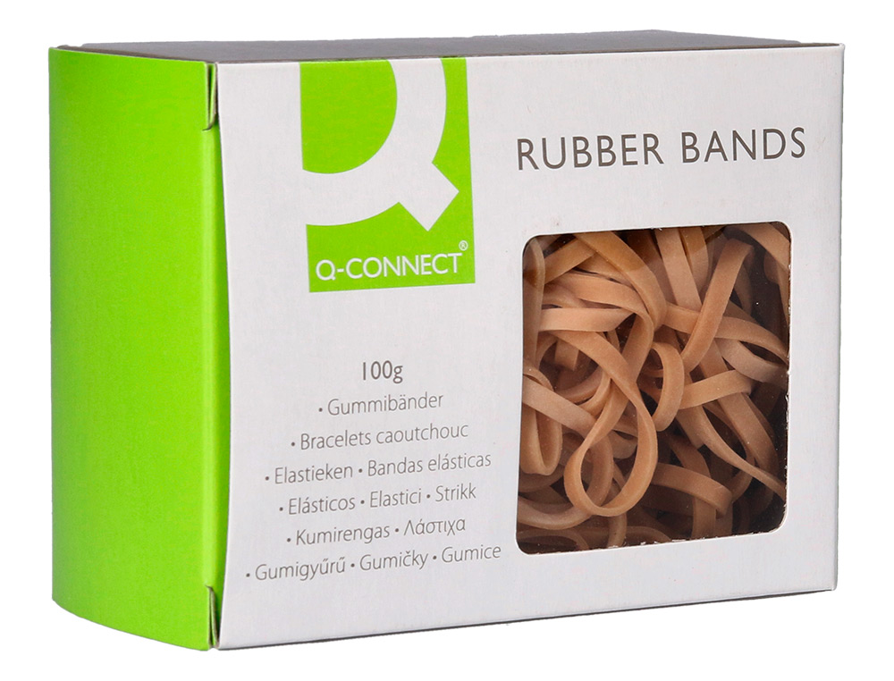 GOMILLAS ELASTICAS Q-CONNECT 100 GR NUMERO 33 90 X 3 MM