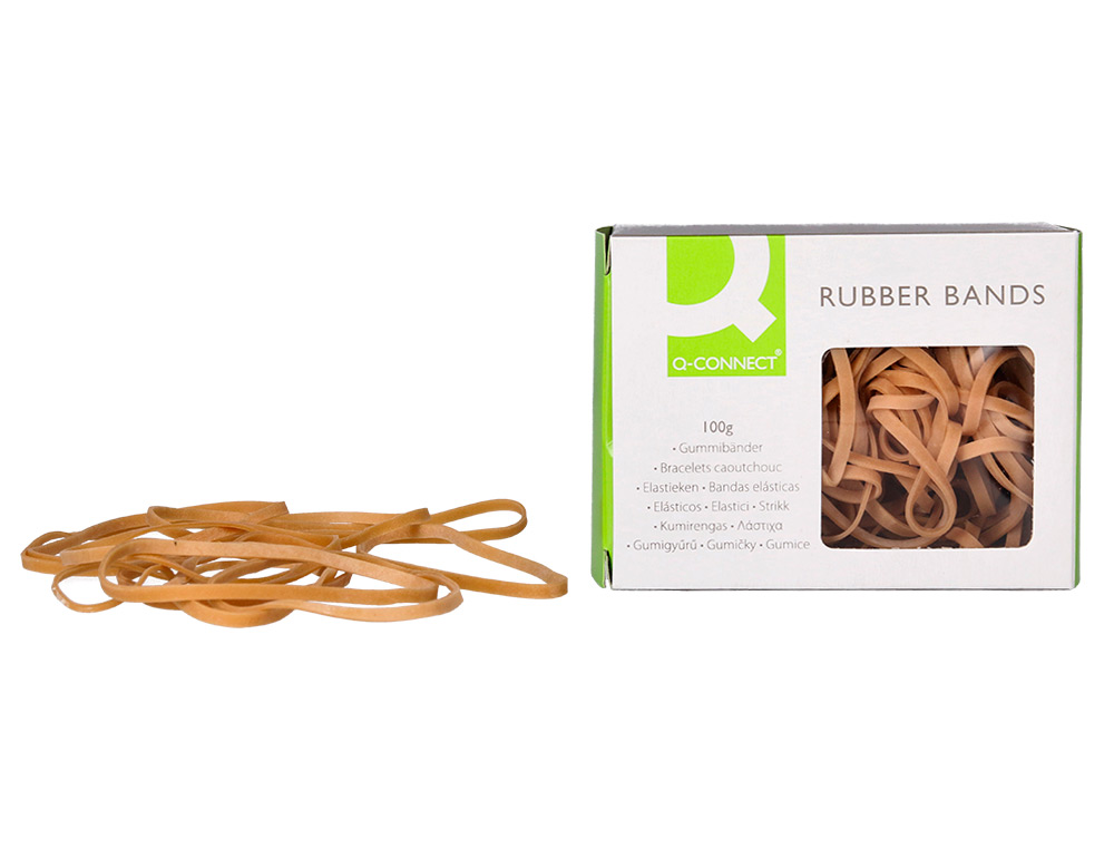 GOMILLAS ELASTICAS Q-CONNECT 100 GR NUMERO 33 90 X 3 MM