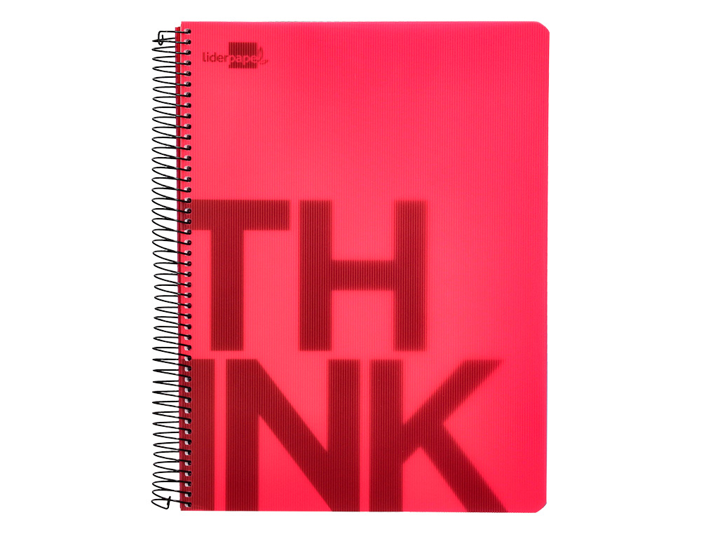 CUADERNO ESPIRAL LIDERPAPEL A4 MICRO THINK TAPA PLASTICO 140H 80 GR CUADRO 5MM 5 BANDAS 4 TALADROS 4