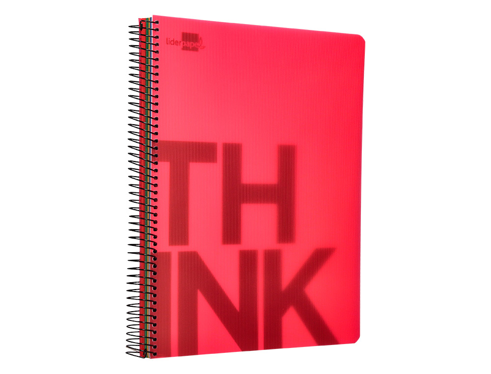 CUADERNO ESPIRAL LIDERPAPEL A4 MICRO THINK TAPA PLASTICO 140H 80 GR CUADRO 5MM 5 BANDAS 4 TALADROS 4