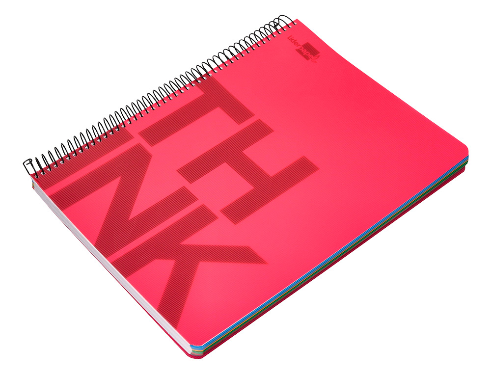 CUADERNO ESPIRAL LIDERPAPEL A4 MICRO THINK TAPA PLASTICO 140H 80 GR CUADRO 5MM 5 BANDAS 4 TALADROS 4