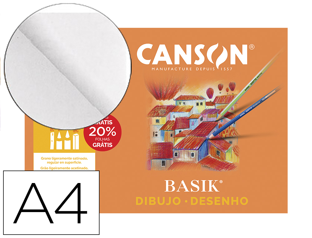PAPEL DIBUJO BASIK DIN A4 SIN RECUADRO 130 GRAMOS EN MINIPACKS DE 10 HOJAS