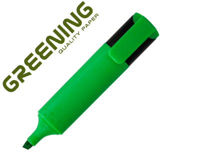 ROTULADOR GREENING FLUORESCENTE PUNTA BISELADA VERDE