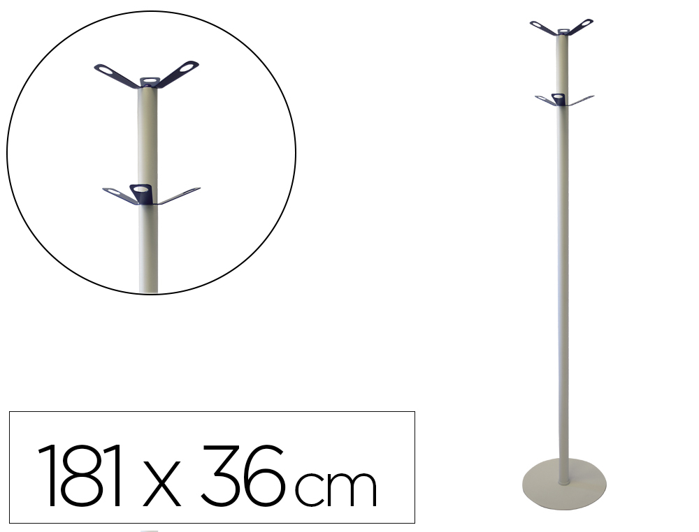 PERCHERO DE PIE SIE METALICO 6 COLGADORES ASPAS 1810X360 MM