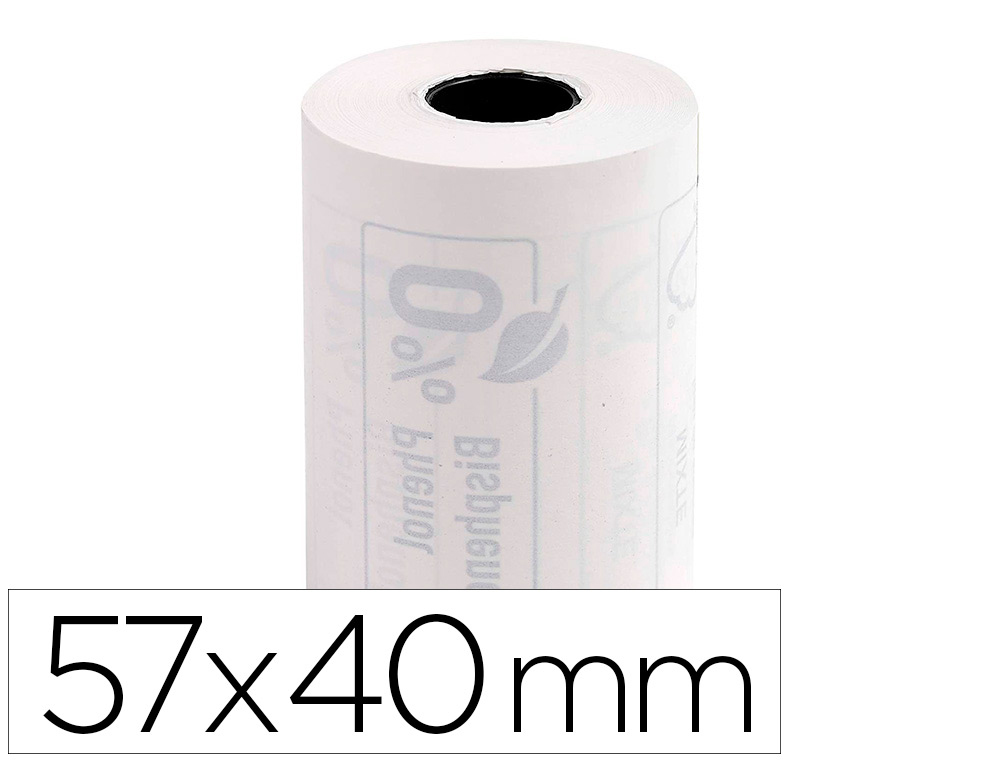 ROLLO SUMADORA EXACOMPTA TERMICO PARA TPV 57 MM X 40 MM 55 G/M2 FSC SIN FENOL NI PLASTICO