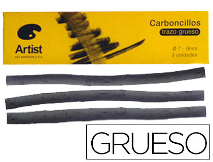 CARBONCILLO ARTIST GRUESOS 7-9 MM CAJA DE 3 UNIDADES